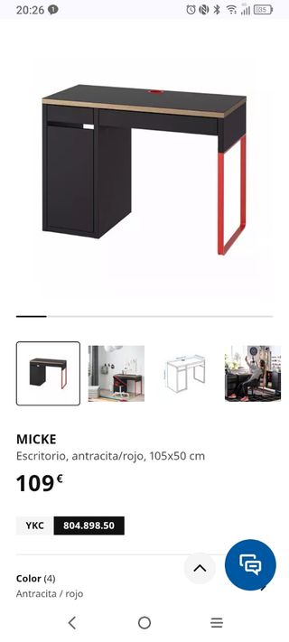 Escritorio negro modelo Micke de Ikea