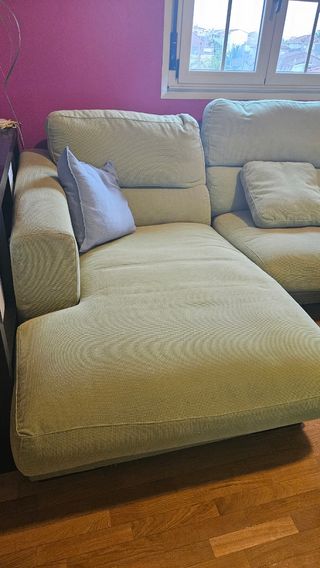Sofá chaiselongue verde