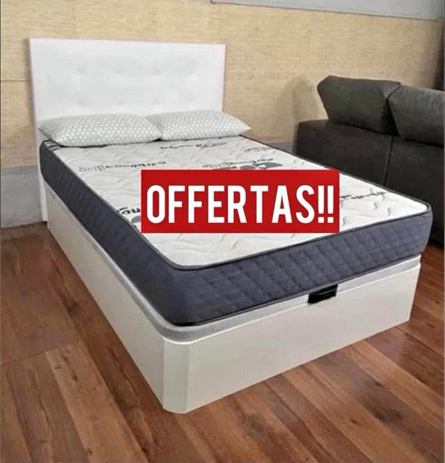 Canapé cama blanco con colchón