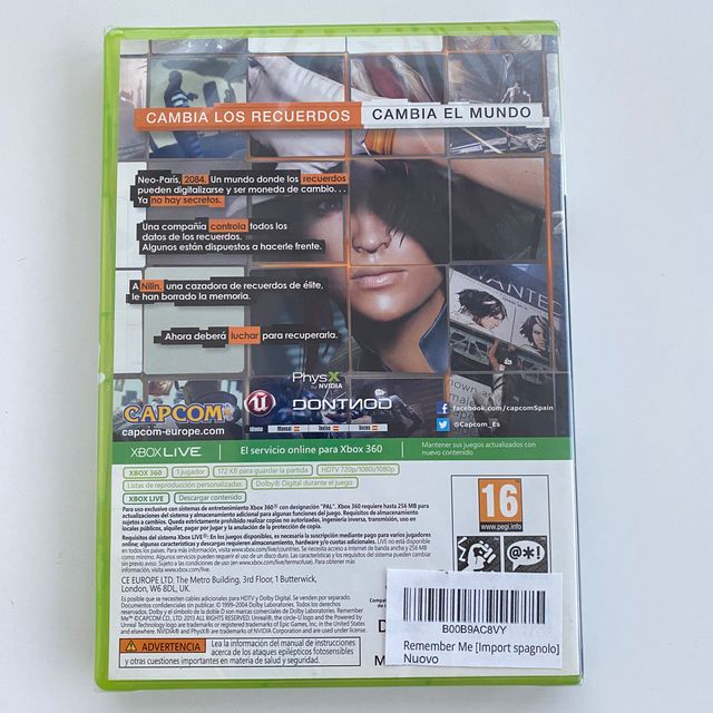 REMEMBER ME XBOX 360 NUEVO PAL ESPAÑA