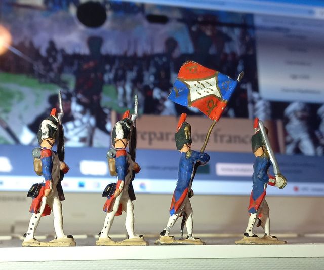 4 Soldados NAPOLEON Plomo GRANADEROS sobre 1910