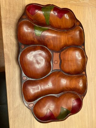 Bandeja madera tropical vintage