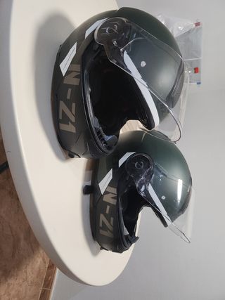 2 Cascos XS y XL para  moto NZI - Verde Mate