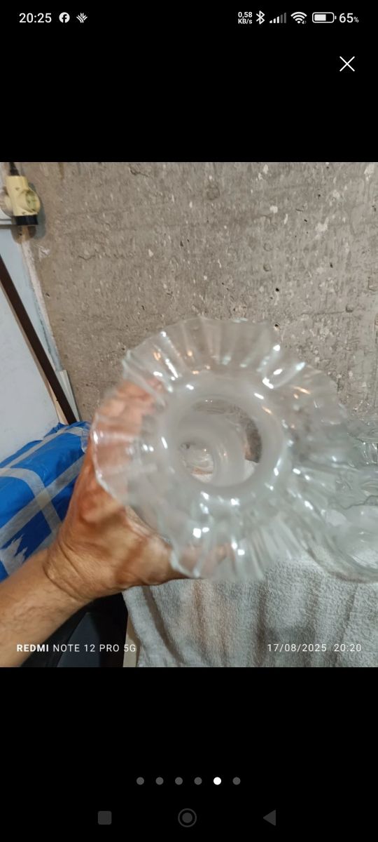 5 tulipas cristal antiguas.