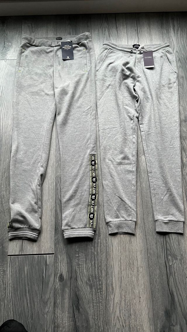 2 Pantalones chándal gris talla M