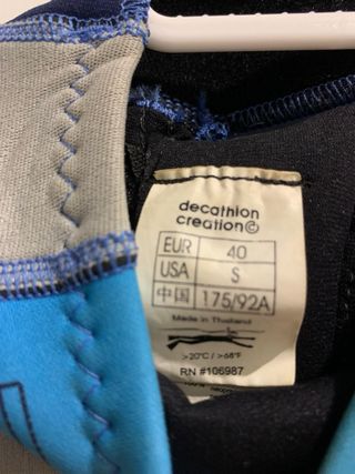 Traje neopreno corto talla 40 