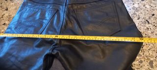 Pantaloni pelle biker neri marca  c.m.j.