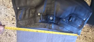 Pantaloni pelle biker neri marca  c.m.j.