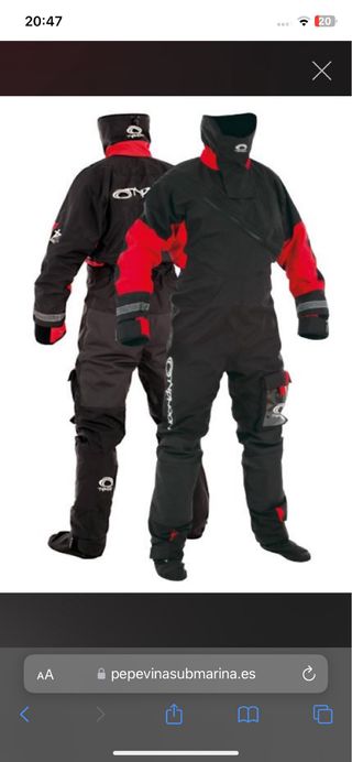 Traje seco Typhon negro-rojo