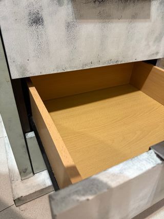 Mesita noche blanco envejecido - madera