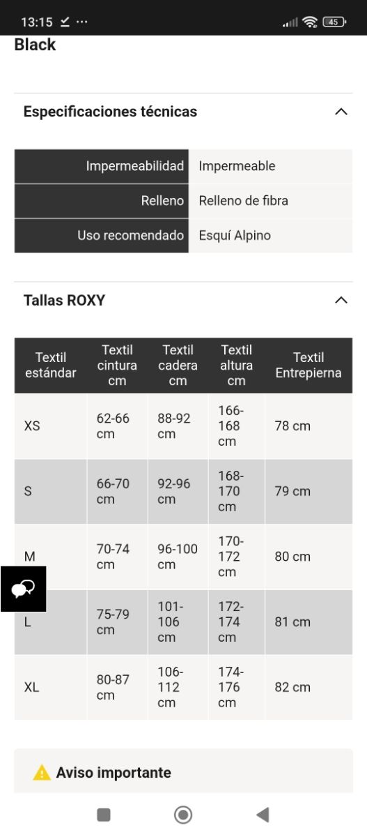 Oferta. Calças de neve Roxy para mulher