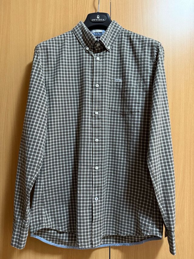 Camicia Uomo Scozzese Marrone