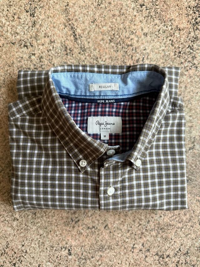 Camicia Uomo Scozzese Marrone
