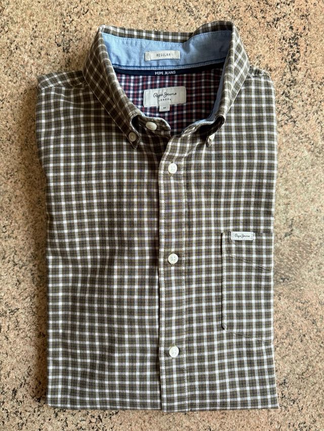 Camicia Uomo Scozzese Marrone