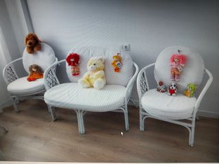 Sillones y mesa bambú - 2 indiv. + 1 doble + mesa