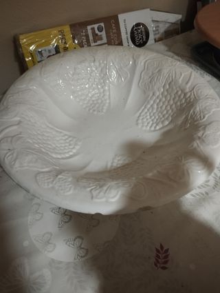 Jarra frutero porcelana blanca