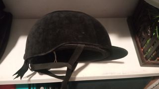 Casco hípica terciopelo negro niña/niño