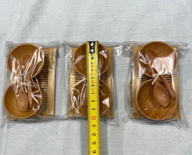 Ensaladeras bambú - Beige y verde