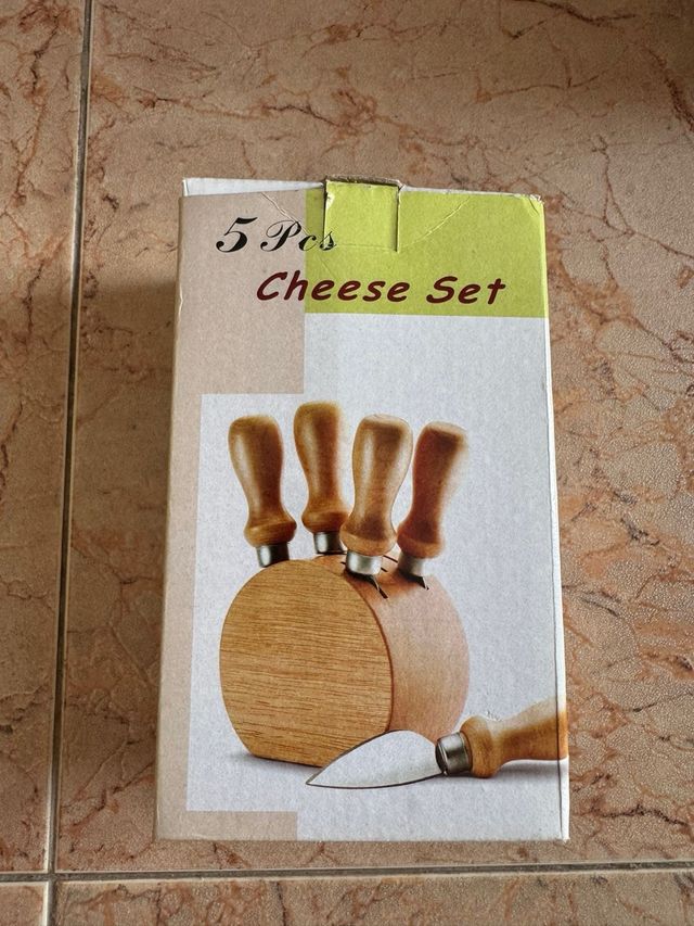 Juego cuchillos queso 5 piezas - Madera