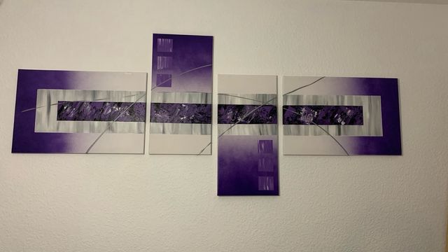 Cuadro abstracto 4 piezas sobre lienzo