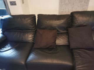 Sofá de piel negro - Chaise Longue