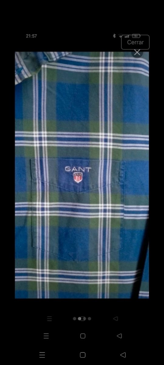 Camisa Gant niño cuadros azul-verde
