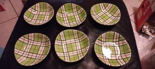 6 Ciotoline Ceramiche Verdi & Bianche