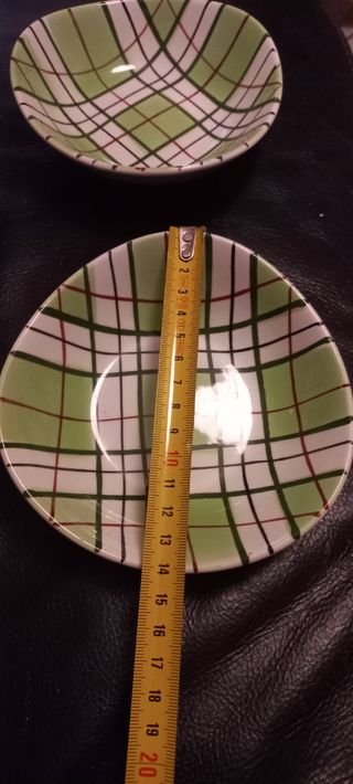 6 Ciotoline Ceramiche Verdi & Bianche