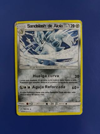 Lote de 5 cartas Pokémon en español.