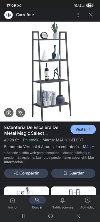 Estantería metálica negra - 4 baldas