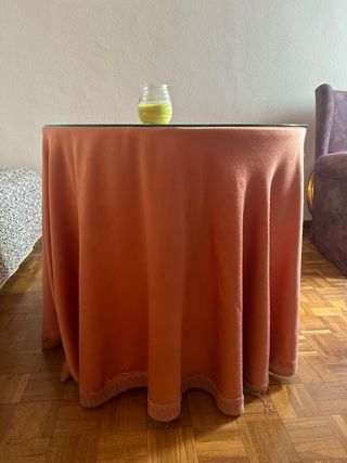 Mesa camilla redonda - cristal, comerdor.  
