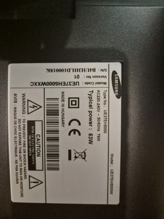 TV Samsung 37" negra