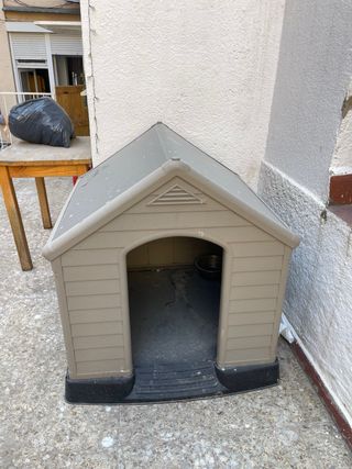 Casa perro exterior beige
