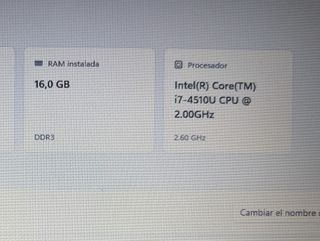 Portátil HP intel i7 16GB RAM 256GB