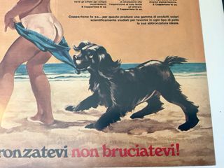 Poster pubblicitario Coppertone vintage