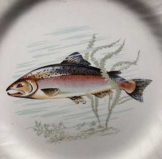 Vintage plato loza con peces “Pontesa” años 60-70