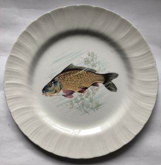 Vintage platos loza con peces “Pontesa” años 60-70