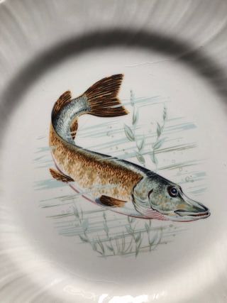 Vintage platos loza con peces “Pontesa” años 60-70