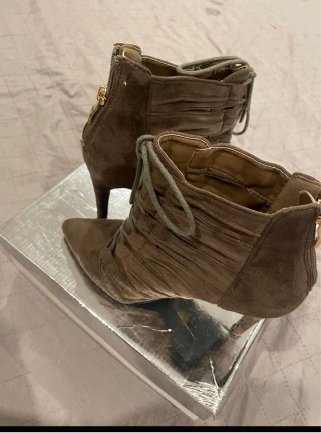Botines tacón marrones talla 37