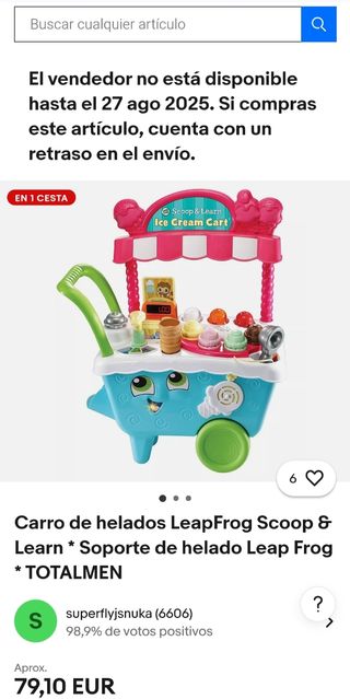 Carrito Helados LeapFrog Colores