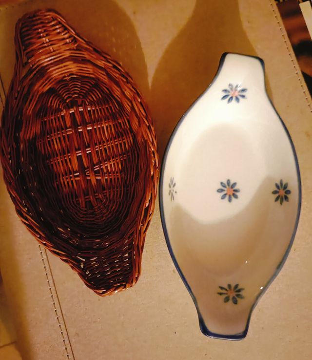 Mini fuente cerámica azul y blanca