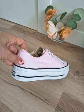 Converse con plataforma talla 39,5 color rosa