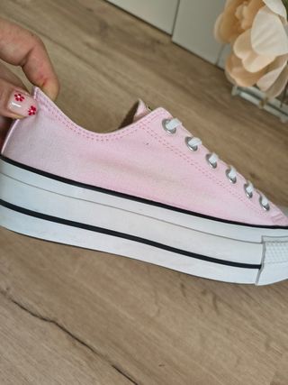 Converse con plataforma talla 39,5 color rosa