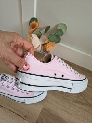 Converse con plataforma talla 39,5 color rosa