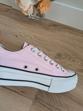 Converse con plataforma talla 39,5 color rosa