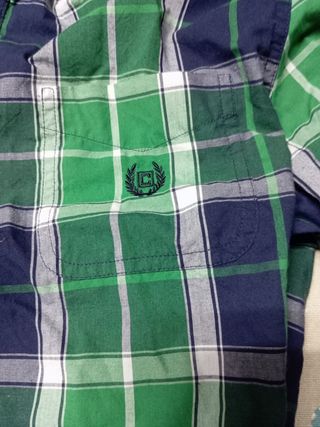Camisa cuadros hombre - Verde, Azul larga 