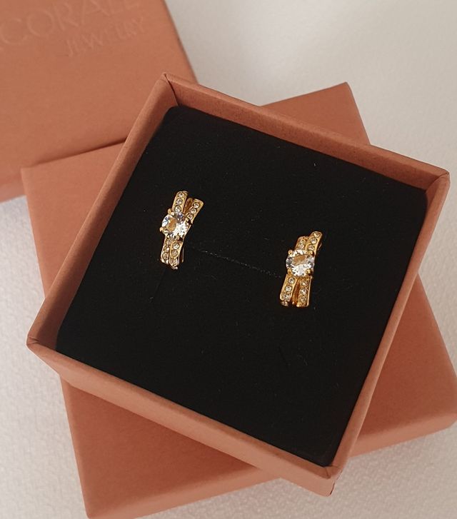 Pendientes ORO Y CRISTAL SWAROVSKI. REGALO NAVIDAD