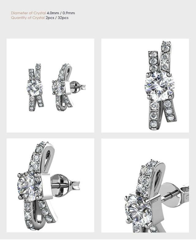 Pendientes ORO Y CRISTAL SWAROVSKI. REGALO NAVIDAD