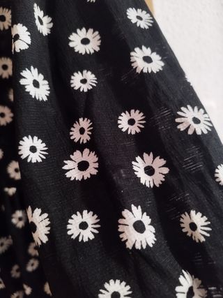 Vestido flores blanco-negro