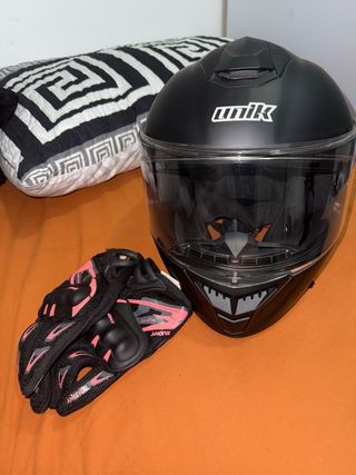 Casco moto Unik + Guantes de regalo 